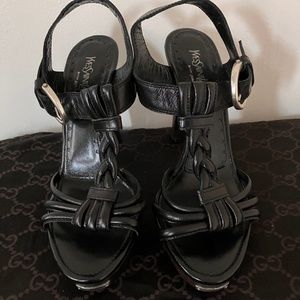 VINTAGE BLACK YSL/TOM FORD WOOD PLATFORMS